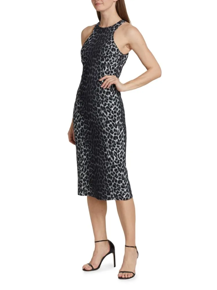 Michael Kors Collection Cheetah Print Sheath Dress in Graphite Multi